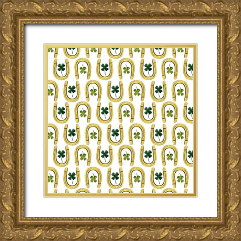Leprechauns Rainbow Collection F Gold Ornate Wood Framed Art Print with Double Matting by Popp, Grace
