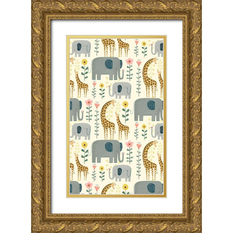 Mama and Me Collection E Gold Ornate Wood Framed Art Print with Double Matting by Borges, Victoria