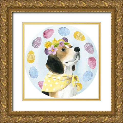 Puppy Easter Collection C Gold Ornate Wood Framed Art Print with Double Matting by Popp, Grace