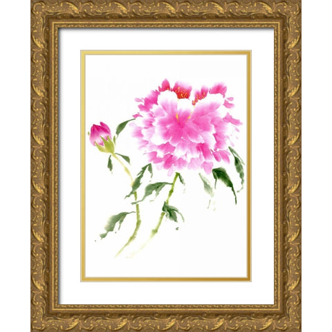 Peonies in Pink II Gold Ornate Wood Framed Art Print with Double Matting by Parker, Nan Rae