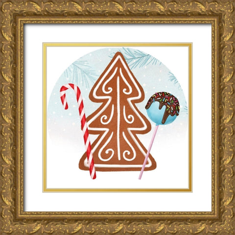 Sweet Holidays Collection C Gold Ornate Wood Framed Art Print with Double Matting by Borges, Victoria