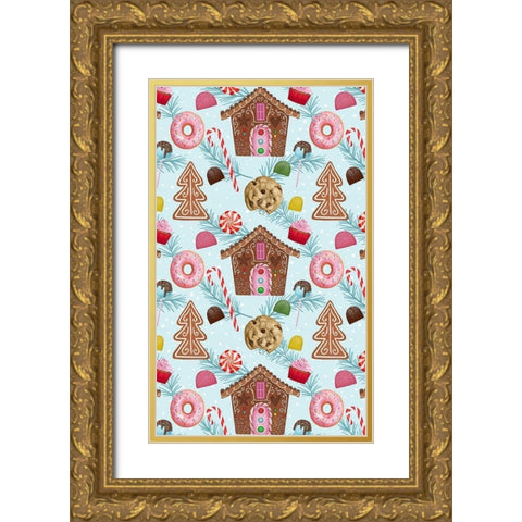 Sweet Holidays Collection E Gold Ornate Wood Framed Art Print with Double Matting by Borges, Victoria