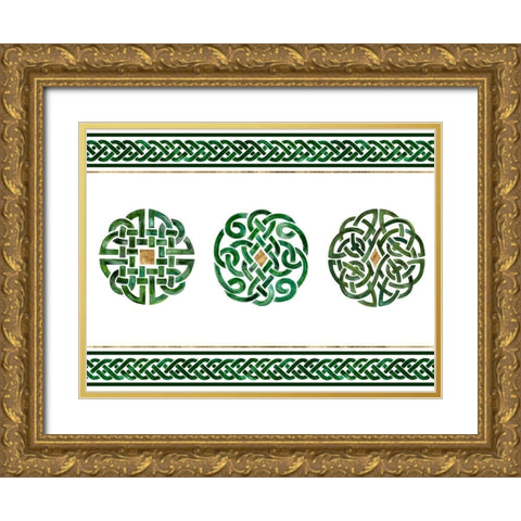 Celtic Knot Collection A Gold Ornate Wood Framed Art Print with Double Matting by Borges, Victoria