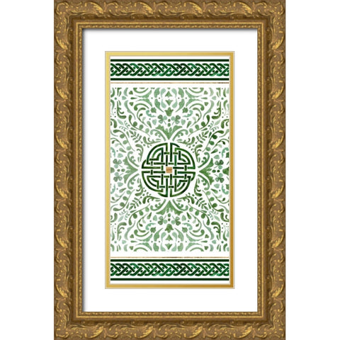 Celtic Knot Collection B Gold Ornate Wood Framed Art Print with Double Matting by Borges, Victoria
