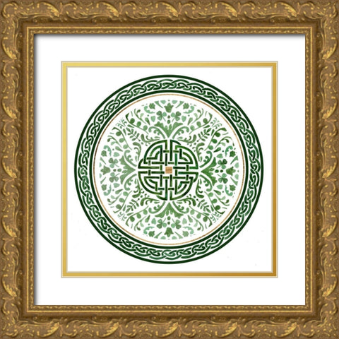Celtic Knot Collection C Gold Ornate Wood Framed Art Print with Double Matting by Borges, Victoria
