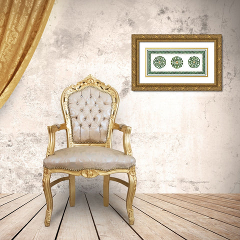 Celtic Knot Collection D Gold Ornate Wood Framed Art Print with Double Matting by Borges, Victoria