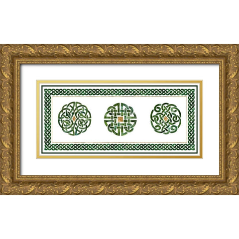 Celtic Knot Collection D Gold Ornate Wood Framed Art Print with Double Matting by Borges, Victoria