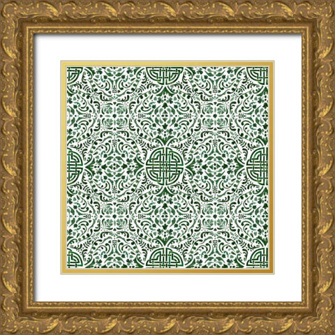 Celtic Knot Collection F Gold Ornate Wood Framed Art Print with Double Matting by Borges, Victoria