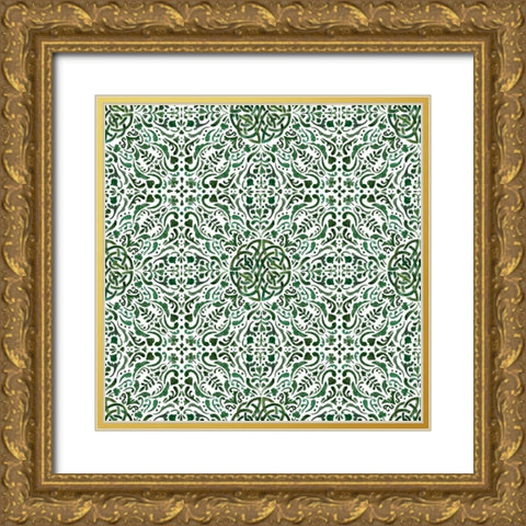 Celtic Knot Collection H Gold Ornate Wood Framed Art Print with Double Matting by Borges, Victoria
