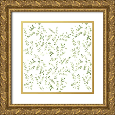 English Bunnies Collection F Gold Ornate Wood Framed Art Print with Double Matting by Parker, Jennifer Paxton