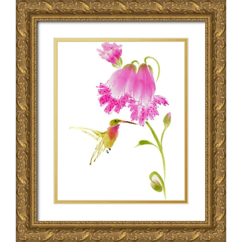Sheltering Sweetness Gold Ornate Wood Framed Art Print with Double Matting by Parker, Nan Rae