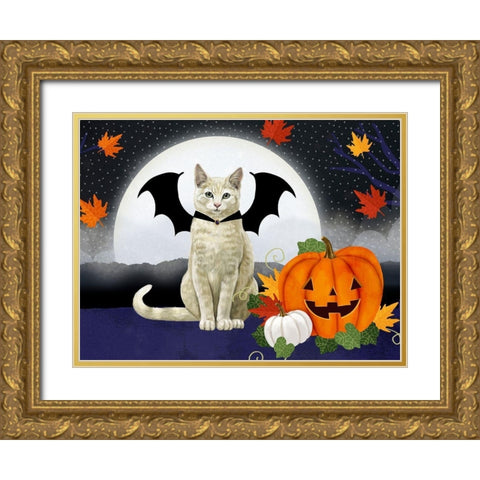 Halloween Pets Collection A Gold Ornate Wood Framed Art Print with Double Matting by Borges, Victoria