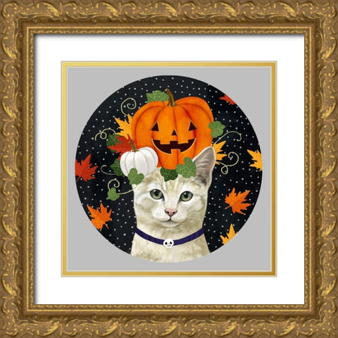 Halloween Pets Collection C Gold Ornate Wood Framed Art Print with Double Matting by Borges, Victoria