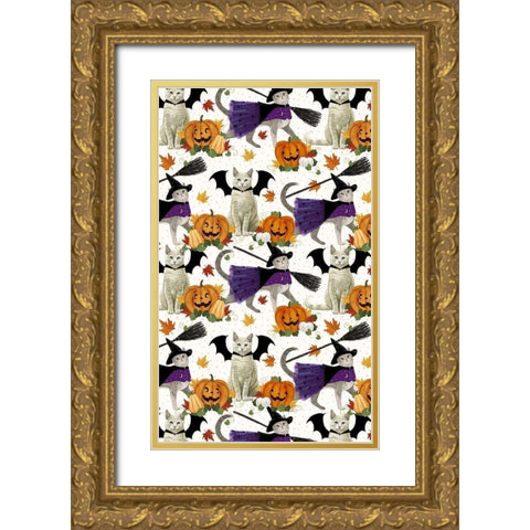 Halloween Pets Collection E Gold Ornate Wood Framed Art Print with Double Matting by Borges, Victoria