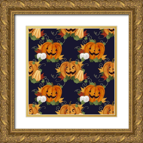 Halloween Pets Collection H Gold Ornate Wood Framed Art Print with Double Matting by Borges, Victoria