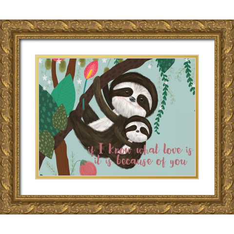 Mothers Love Collection A Gold Ornate Wood Framed Art Print with Double Matting by Hernandez, Larisa