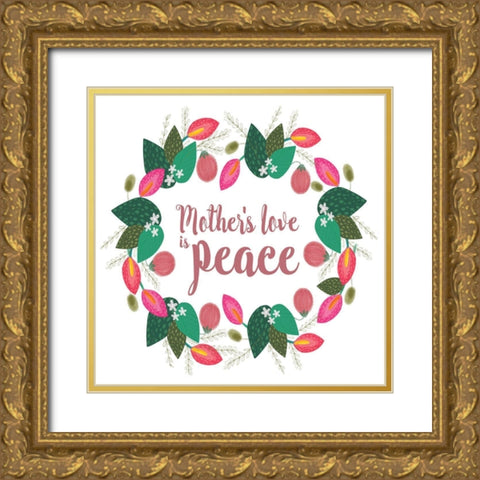 Mothers Love Collection C Gold Ornate Wood Framed Art Print with Double Matting by Hernandez, Larisa