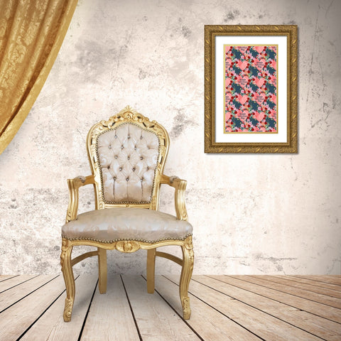 Sweet Hearts Collection E Gold Ornate Wood Framed Art Print with Double Matting by Popp, Grace