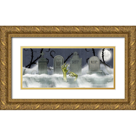 Spooky Night Collection D Gold Ornate Wood Framed Art Print with Double Matting by Popp, Grace