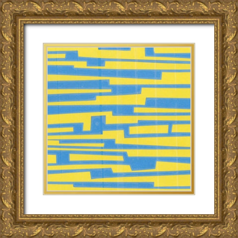 Modern Circuit VII Gold Ornate Wood Framed Art Print with Double Matting by McMullen, Charles