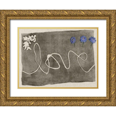 Simple Words IV Gold Ornate Wood Framed Art Print with Double Matting by Goldberger, Jennifer