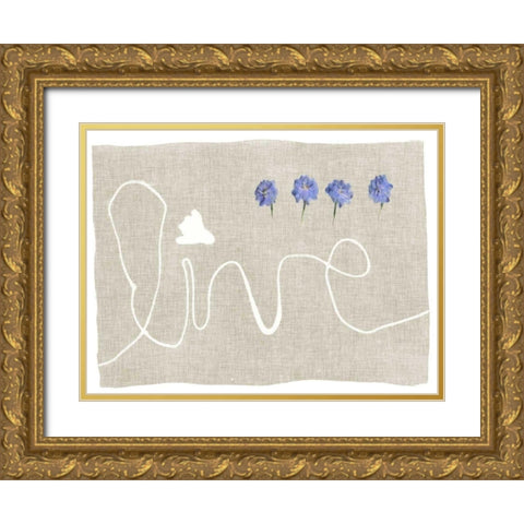 Simple Words V Gold Ornate Wood Framed Art Print with Double Matting by Goldberger, Jennifer