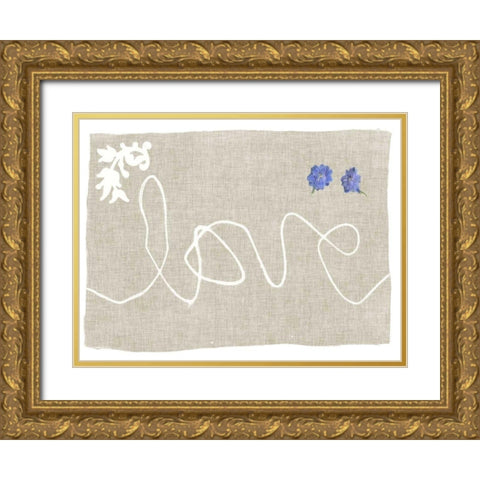 Simple Words VI Gold Ornate Wood Framed Art Print with Double Matting by Goldberger, Jennifer