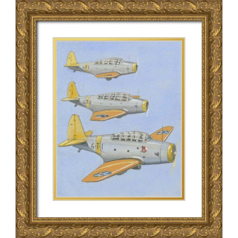 Army Trainer III Gold Ornate Wood Framed Art Print with Double Matting by Unknown