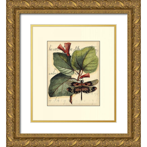 Petite Dragonflies VI Gold Ornate Wood Framed Art Print with Double Matting by Vision Studio