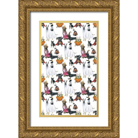 Howloween Collection E Gold Ornate Wood Framed Art Print with Double Matting by Popp, Grace