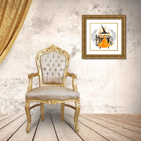 Witchy Mischief Collection C Gold Ornate Wood Framed Art Print with Double Matting by Parker, Jennifer Paxton