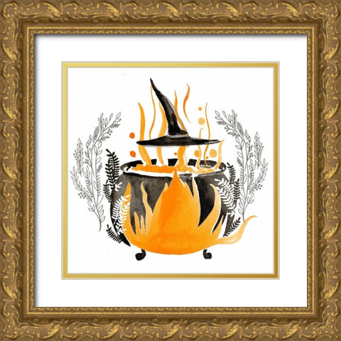 Witchy Mischief Collection C Gold Ornate Wood Framed Art Print with Double Matting by Parker, Jennifer Paxton