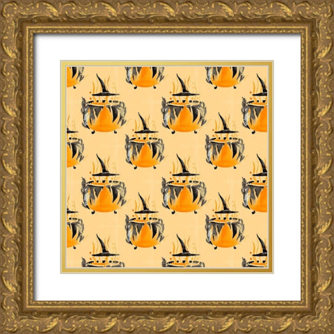 Witchy Mischief Collection I Gold Ornate Wood Framed Art Print with Double Matting by Parker, Jennifer Paxton