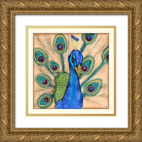 Eccentric Bird I Gold Ornate Wood Framed Art Print with Double Matting by Goldberger, Jennifer