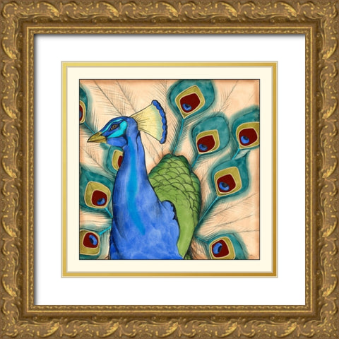 Eccentric Bird II Gold Ornate Wood Framed Art Print with Double Matting by Goldberger, Jennifer