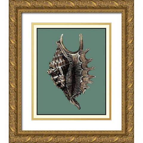 Oceans Treasure V Gold Ornate Wood Framed Art Print with Double Matting by Vision Studio
