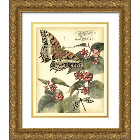 Whimsical Butterflies II Gold Ornate Wood Framed Art Print with Double Matting by Vision Studio
