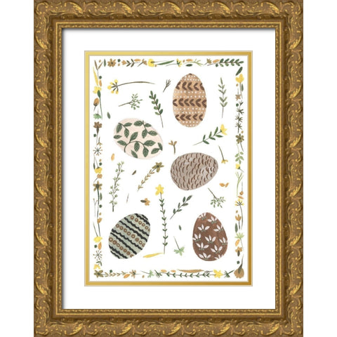 Happy Bunny Day Collection B Gold Ornate Wood Framed Art Print with Double Matting by Wang, Melissa