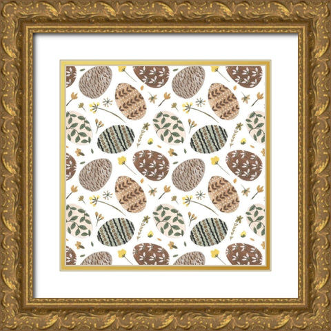 Happy Bunny Day Collection F Gold Ornate Wood Framed Art Print with Double Matting by Wang, Melissa