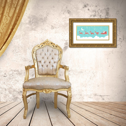 Mid-Century Christmas Collection D Gold Ornate Wood Framed Art Print with Double Matting by Green, Jacob