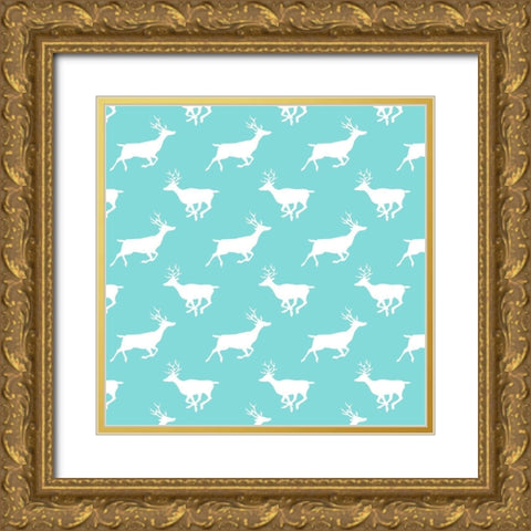 Mid-Century Christmas Collection I Gold Ornate Wood Framed Art Print with Double Matting by Green, Jacob