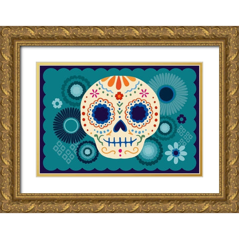 Calaveras Collection A Gold Ornate Wood Framed Art Print with Double Matting by Barnes, Victoria