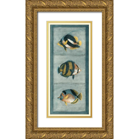 Tropical Fish Trio II Gold Ornate Wood Framed Art Print with Double Matting by Vision Studio