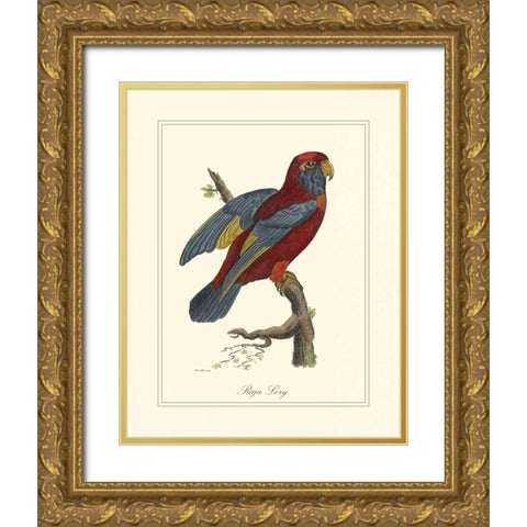 Raja Lory Gold Ornate Wood Framed Art Print with Double Matting by Edwards, George