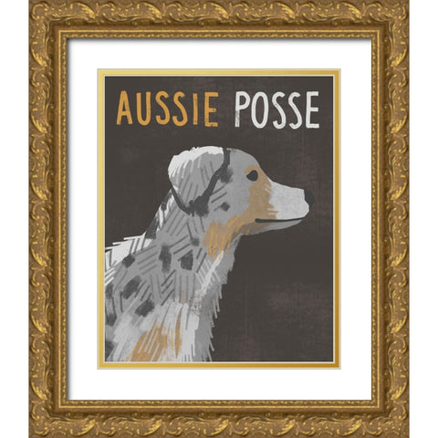 Aussie Posse Gold Ornate Wood Framed Art Print with Double Matting by Inner Circle