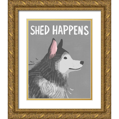 Shed Happens Gold Ornate Wood Framed Art Print with Double Matting by Inner Circle