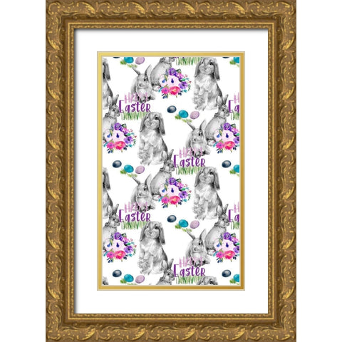 Bright Easter Bouquet Collection E Gold Ornate Wood Framed Art Print with Double Matting by Parker, Jennifer Paxton