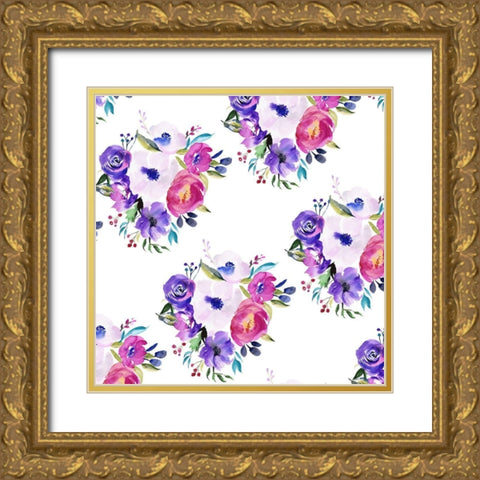 Bright Easter Bouquet Collection F Gold Ornate Wood Framed Art Print with Double Matting by Parker, Jennifer Paxton