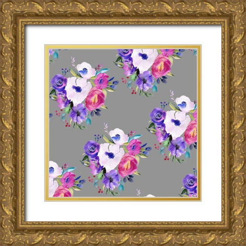 Bright Easter Bouquet Collection G Gold Ornate Wood Framed Art Print with Double Matting by Parker, Jennifer Paxton