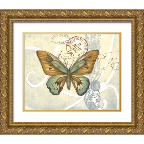 Postcard Song III Gold Ornate Wood Framed Art Print with Double Matting by Goldberger, Jennifer